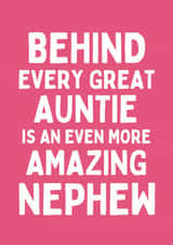 Funny Birthday Card - For Auntie - From Her Amazing Nephew created by Sundiva Designs