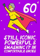 Funny Birthday Card - 60th - Superhero - Comfortable Shoes created by Pickled Prints