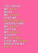 Classic Anniversary Card – You Drive Me Nuts — Make Me Laugh created by Jess Walker