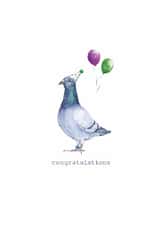 Classic Congratulations Card - Party Pigeon created by Little Red Boots