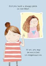 Funny Birthday Card - 80s Perm created by Rosie Made A Thing