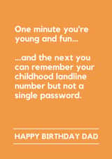 Funny Birthday Card - For Dad - Remember Your Childhood Landline Number created by Lemonade Insight