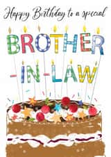 Traditional Birthday Card - For Brother In Law - Cake created by Katie Phythian Design