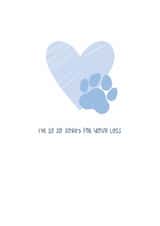 Pet sympathy card sorry for your loss dog paw print heart simple created by Hollie McManus Illustration