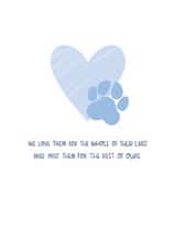 Pet sympathy card dog sorry for your loss paw print heart created by Hollie McManus Illustration