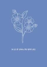 Sorry for your loss card sympathy bereavement card simple forget me nots created by Hollie McManus Illustration