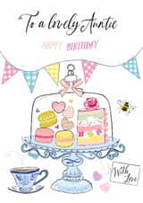 Traditional Birthday Card - For Auntie - Cakes created by Katie Phythian Design