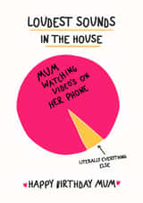 Funny Birthday Card - For Mum - Watching Videos On Her Phone created by Silly Billy