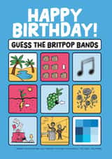 Classic Birthday Card - Music Quiz - Britpop Bands created by Daniel Benney