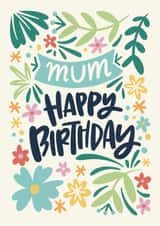 Classic Birthday Card - For Mum - Pretty Florals created by Natalia Gonzalez