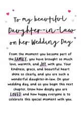 Heartfelt Wedding Card - To My Beautiful Daughter-In-Law created by Kreate Paper Co.