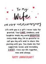 Heartfelt Anniversary Card - For Wife - Lucky created by Kreate Paper Co.