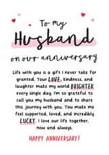 Heartfelt Anniversary Card - For Husband - Lucky created by Kreate Paper Co.