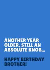 Cheeky Birthday Card - Another Year Older, Still An Absolute Knob - For Brother created by Blush & Blossom