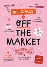 Cute Engagement Card - Off The Market - Congratulations created by Twisted Haggis
