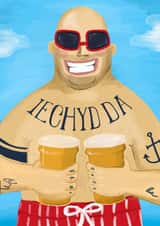 Funny Birthday Card - Iechyd Da -  Welsh - Cheers created by Running with Scissors