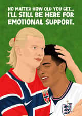 Funny Football Birthday Card - Jude & Haaland Bromance - World Cup created by Pink Peach Cards