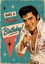 Classic Birthday Card - Elvis Presley - Have a Rockin' Birthday created by Iryna.Nimmo.Art
