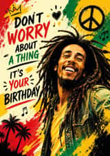 Bob Marley Reggie Inspired Birthday Card created by The Card Lass