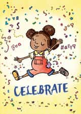 Cute Congratulations Card | Celebrate! Birthday, Well Done Card for Any Occasion created by @NyhaCards by Naomi C Robinson