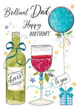 Traditional Birthday Card - For Dad - Red Wine created by Katie Phythian Design