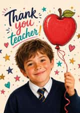 Cute Thank You Teacher Face Swap Card from a Child created by Iryna.Nimmo.Art