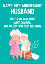 Funny Anniversary Card - For Husband - 20th - Nappies created by Hannah Jayne Lewin