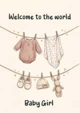 Cute Baby Girl Congratulations Card For Mum And Dad created by FoxFrame Studio