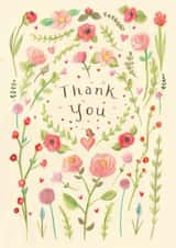 Traditional Thank You Card - Pretty Florals created by Love Lucy Illustration