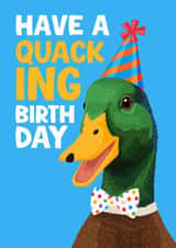 Funny Duck Birthday Card - Have A Quacking Birthday - Pun Card created by Pink Peach Cards