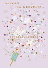 Classic Exams Card - A-Levels - Party Popper - Confetti created by SABIVO Design by Sabina
