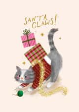 Cute Christmas Card - Santa Claws! - Cat created by Studio Mads