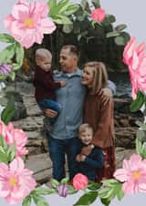 Personalised Birthday Photo Card created by Smith & Wild - Peony floral photo card