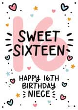 Cute 16th Birthday Card for Niece created by Lyndsay Moon
