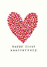 Classic Anniversary Card - 1st - Heart - Wedding Anniversary created by Chloë Turner
