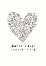 Classic Anniversary Card - 25th - Silver Wedding Anniversary created by Chloë Turner