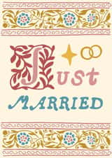 Pretty Wedding Card - Just Married - Floral Design created by URGHH Card Co.