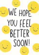 Group Get Well Soon Card, Cute Yellow Smiley Face Recovery Card created by @Hurray Haus