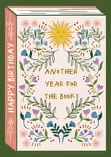 Pretty Birthday Card - Another Year For The Books - Floral Book Cover created by Not Today Tuesday