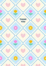 Pretty Thank You Card - Cute Floral Hearts created by Jessica Rachel Sharp