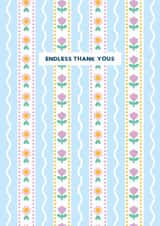 Cute thank you card for friend or loved one - floral colourful pretty created by Jessica Rachel Sharp