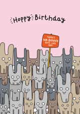 Cute Bunnies Birthday Card - Hoppy Birthday Pun created by Twisted Haggis