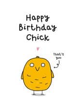 Cute Friend Birthday Card - Happy Birthday Chick - Nickname Card created by Twisted Haggis