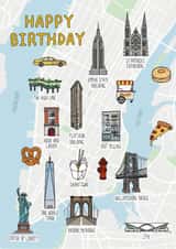 Fun NYC-themed birthday card created by That Little Map Shop