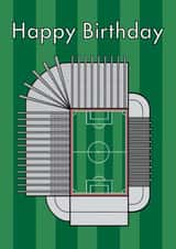 Birthday card featuring the home of Newcastle United - St. James’ Park created by That Little Map Shop
