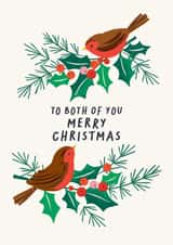 Classic Christmas Card - For Both Of You - Festive Robins created by Rosanna Rossi