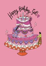 Classic Birthday Card - Enormous Cake created by Sinead McArdle