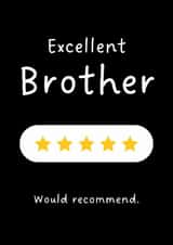 Funny Brother Birthday Card - Excellent Brother Review created by Sundiva Designs