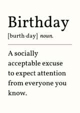Funny Birthday Definition Card for Friend or Family created by Sundiva Designs