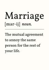 Funny Wedding Card - Marriage Definition created by Sundiva Designs